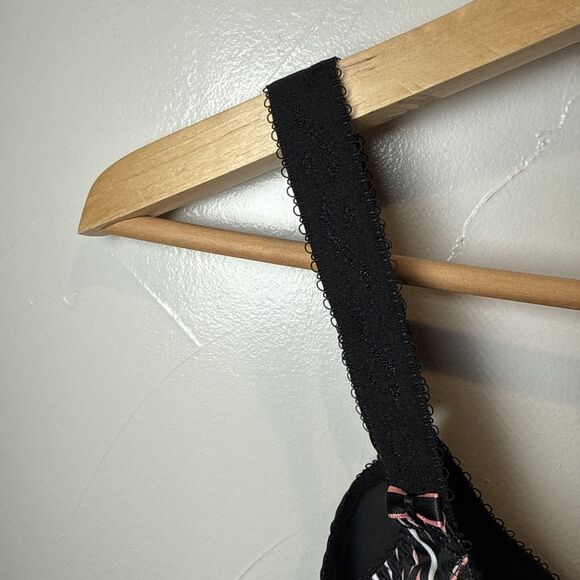 Elomi Morgan Banded Underwire Stretch Lace Bra Women's Size 40H (1) Black Pink - Picture 6 of 15